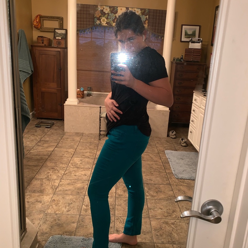 Teal jeans